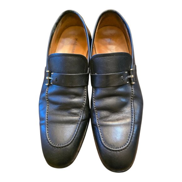 Men's MAGNANNI Black Leather Slip-on Bit Loafer sz 7 - Picture 5 of 11